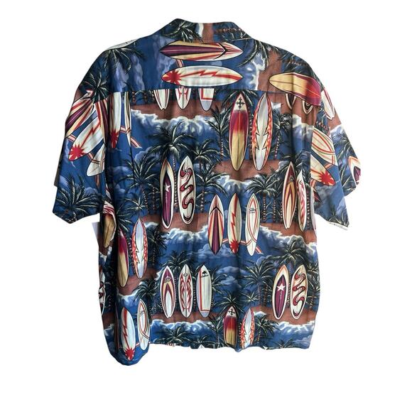 RJC Hawaii Men's Vintage Hawaiian Shirt Surf Board Button Up - Pocket Size 2XL - Picture 5 of 5